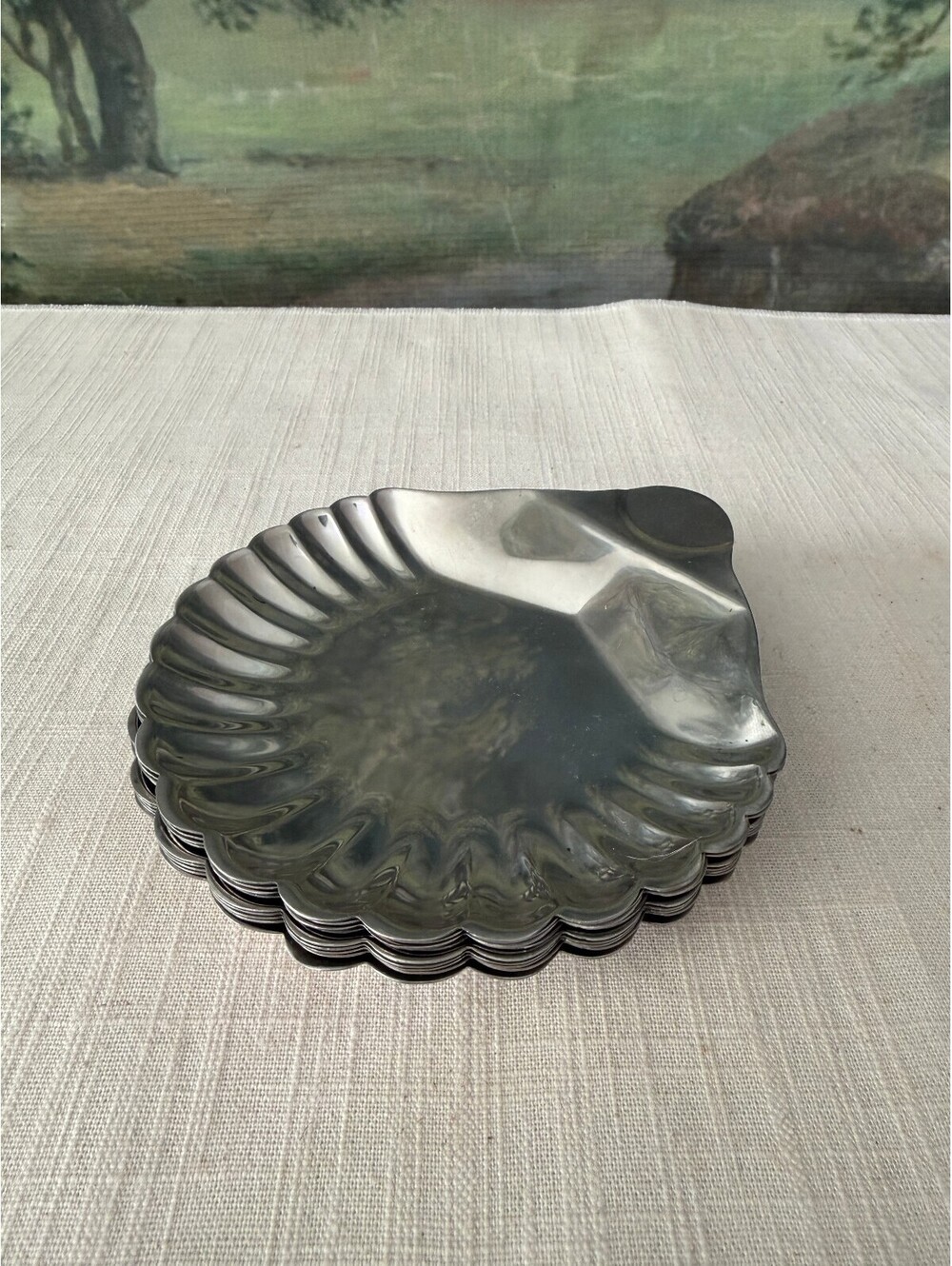 Silver Tone Shell Shaped Dish Tray